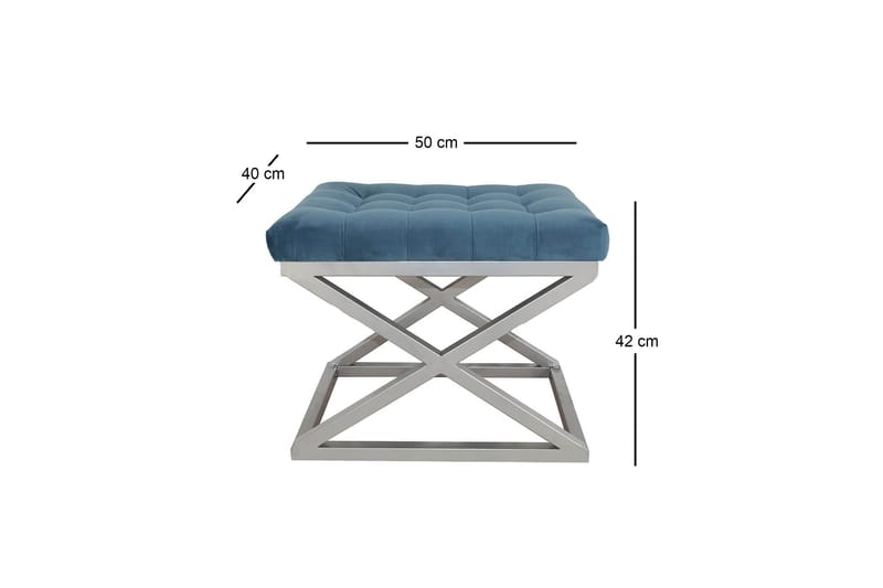 Gillie Sittepuff 40 cm - Sølv/Blå - Møbler - Stoler & lenestoler - Krakk - Puff