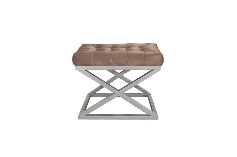 Gillie Sittepuff 40 cm, Sølv/Brun