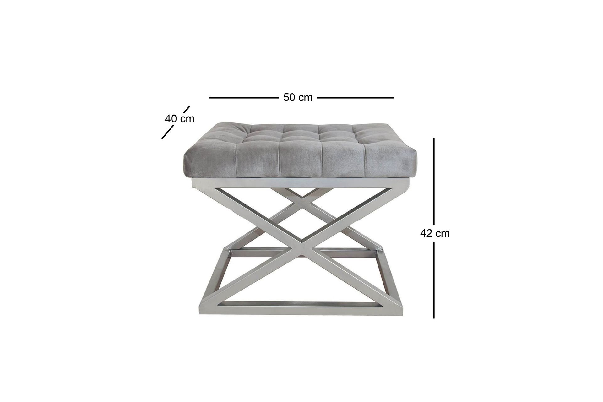Gillie Sittepuff 40 cm - Sølv/Grå - Møbler - Stoler & lenestoler - Krakk - Puff