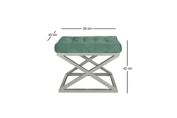 Gillie Sittepuff 40 cm - Sølv/Grønn - Møbler - Stoler & lenestoler - Krakk - Puff