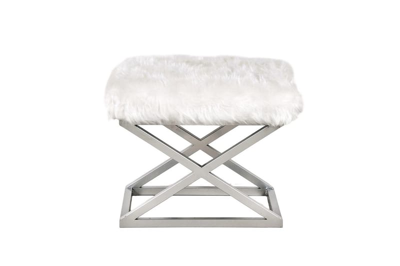 Gillie Sittepuff 40 cm, Sølv/Hvit