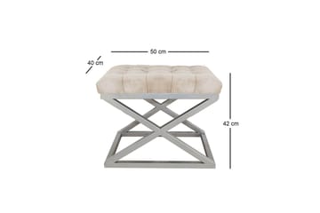 Gillie Sittepuff 40 cm - Sølv/Krem - Møbler - Stoler & lenestoler - Krakk - Puff