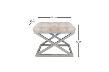 Gillie Sittepuff 40 cm - Sølv/Krem - Møbler - Stoler & lenestoler - Krakk - Puff