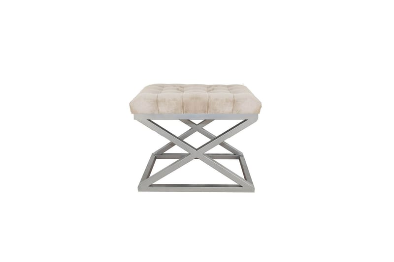 Gillie Sittepuff 40 cm - Sølv/Krem - Møbler - Stoler & lenestoler - Krakk - Puff