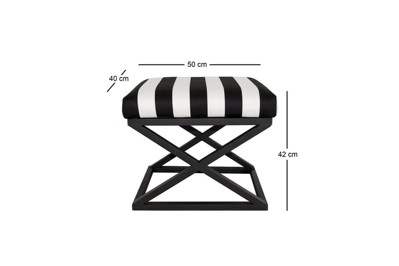 Gillie Sittepuff 40 cm - Svart/Hvit - Møbler - Stoler & lenestoler - Krakk - Puff