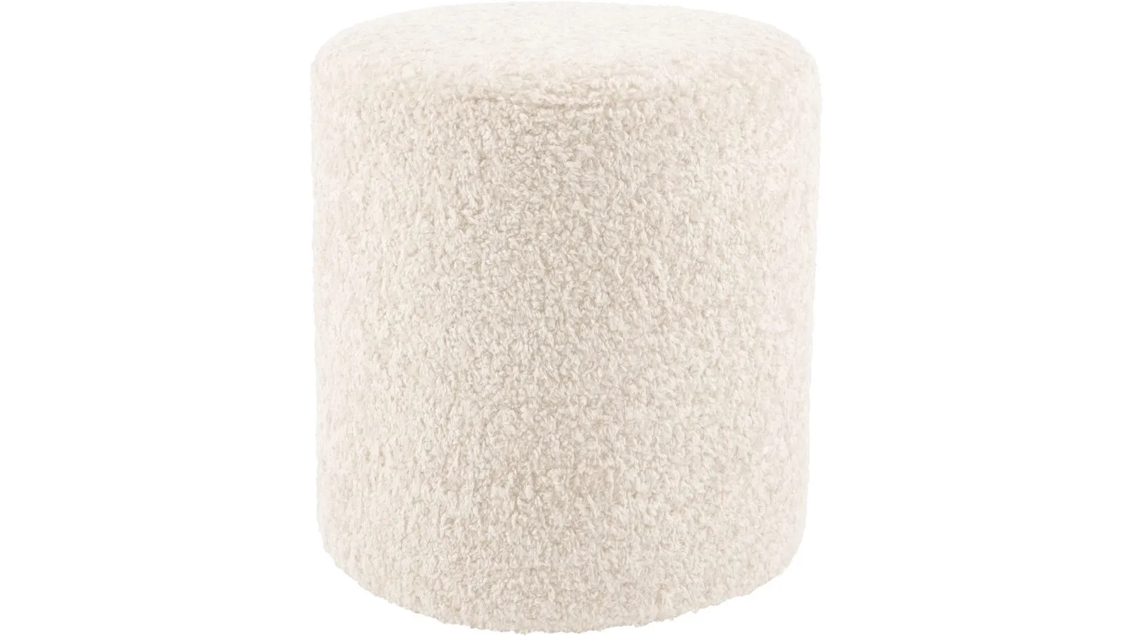 House Puff 35 cm Rund Teddy - Hvit