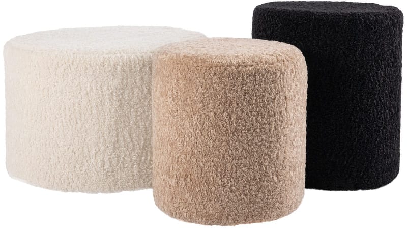 House Puff 35 cm Rund Teddy - Beige - Møbler - Stoler & lenestoler - Krakk - Puff