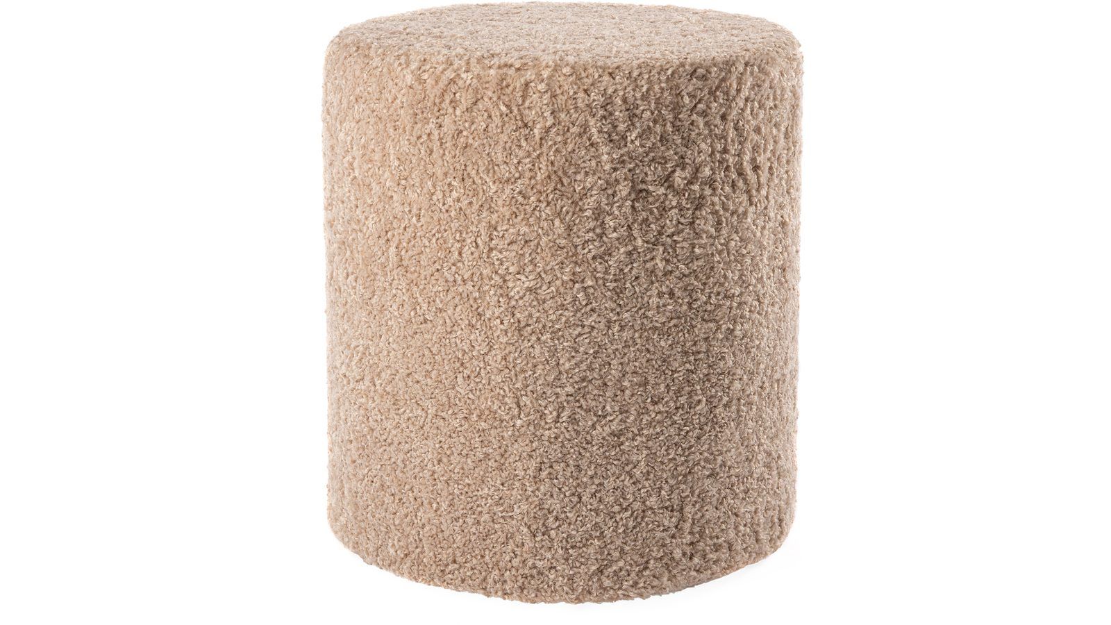 House Puff 40 cm Rund Teddy - Beige