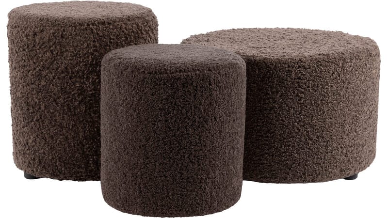 House Puff 40 cm Rund Teddy - Brun - Møbler - Stoler & lenestoler - Krakk - Puff