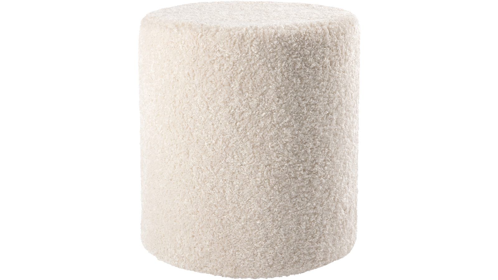 House Puff 40 cm Rund Teddy - Hvit