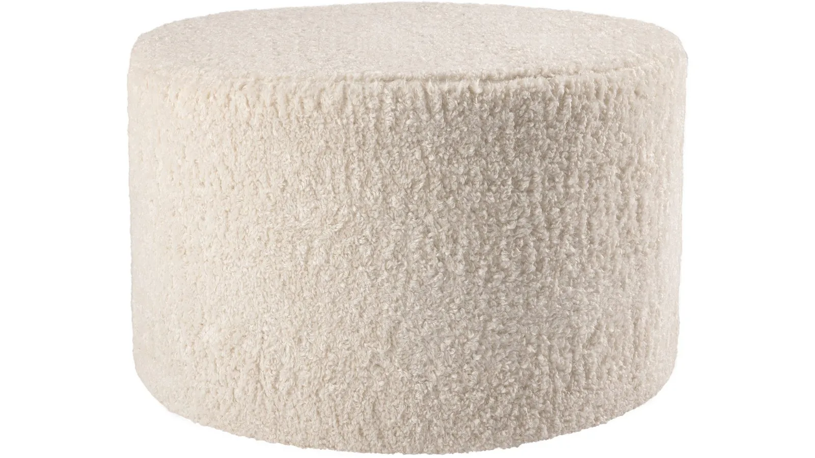 House Puff 55 cm Rund Teddy - Hvit