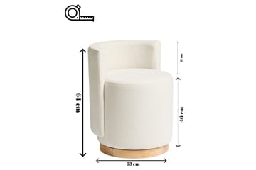 Kelran Fotpall 45 cm - Krem - Møbler - Stoler & lenestoler - Krakk - Puff