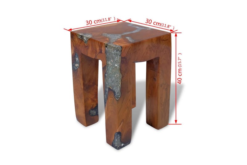 Krakk heltre teak og harpiks - Møbler - Stoler & lenestoler - Krakk
