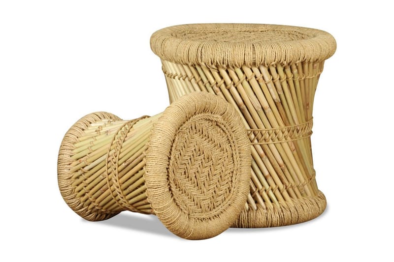 Krakker 2 stk bambus og jute - Møbler - Stoler & lenestoler - Krakk