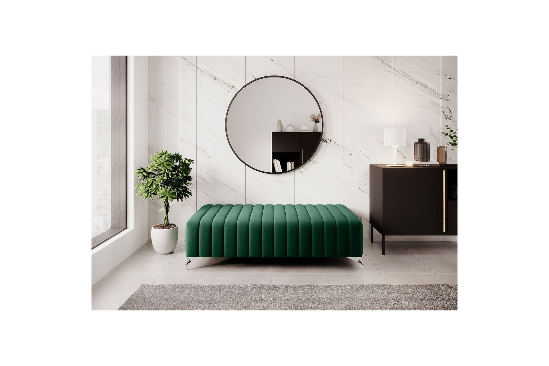 Laurece Fotskammel 132 cm - Grønn - Møbler - Stoler & lenestoler - Krakk - Fotskammel
