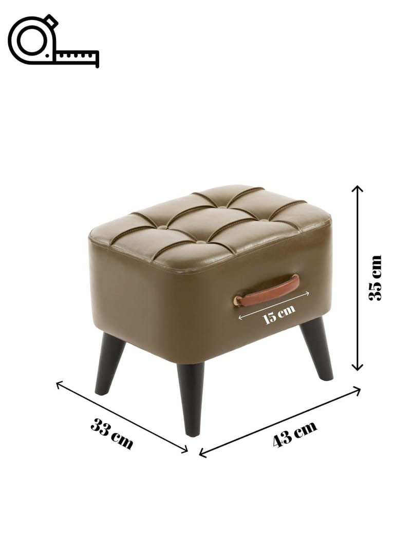 Lenira Sittepuff 43 cm - Khaki - Møbler - Stoler & lenestoler - Krakk - Puff