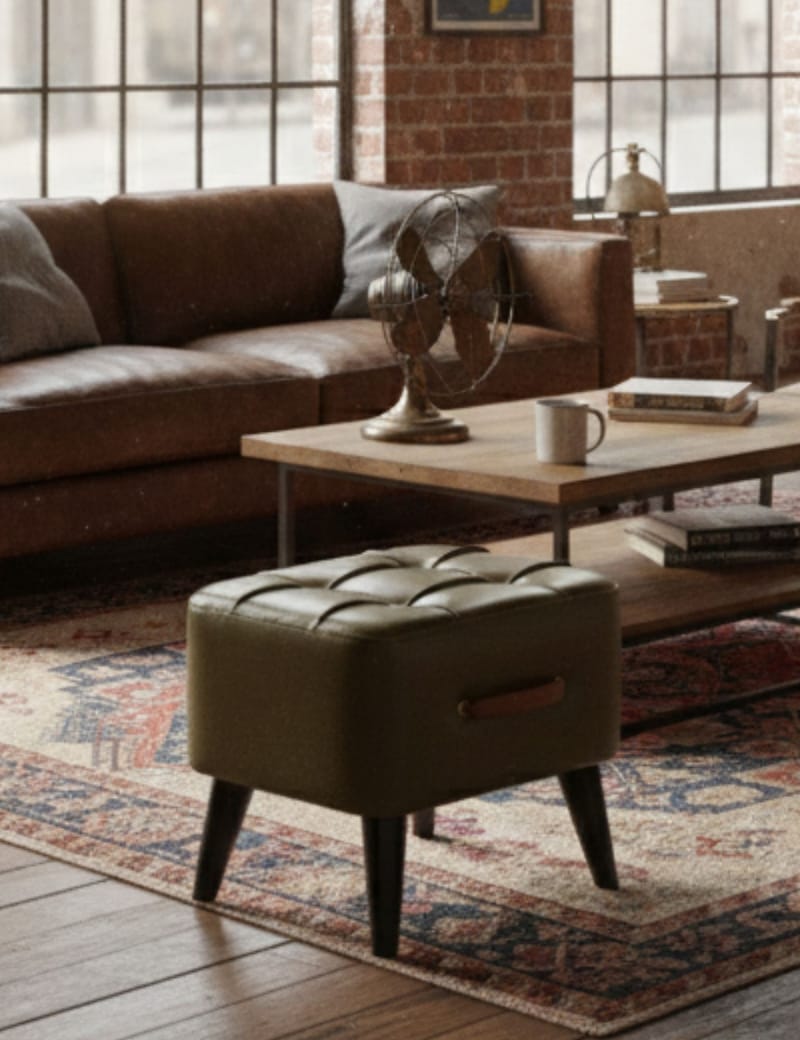 Lenira Sittepuff 43 cm - Khaki - Møbler - Stoler & lenestoler - Krakk - Puff