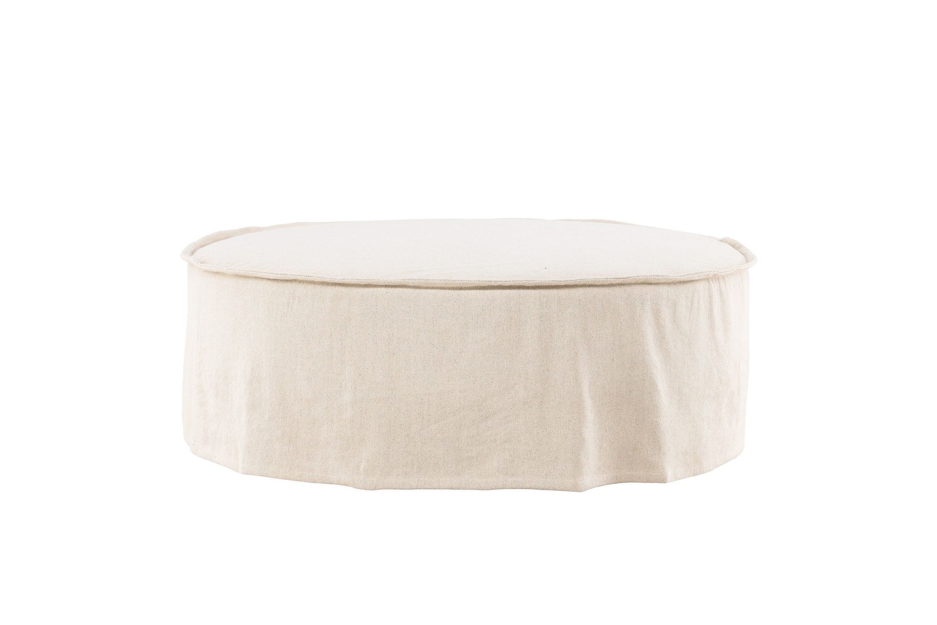 VIND Lindö Puff 101 cm Rund Beige - Møbler - Trademax