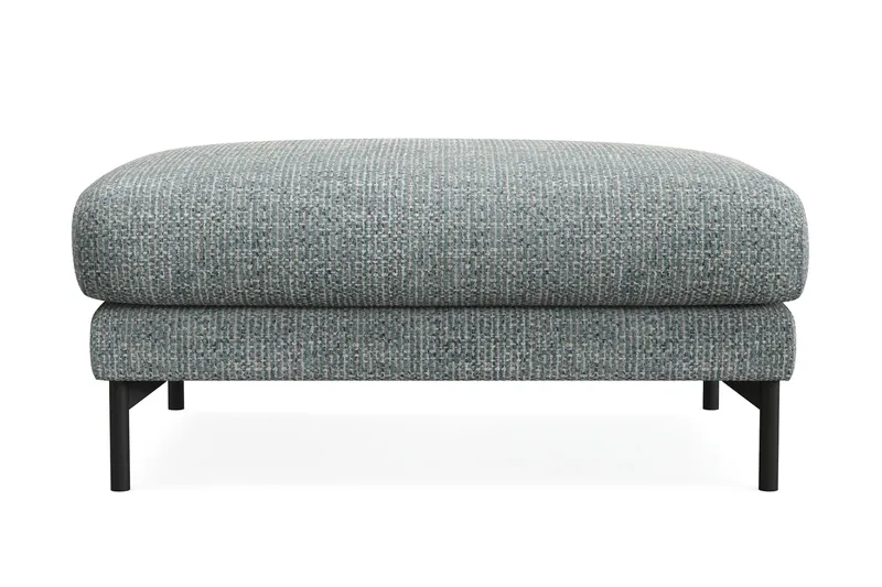 Menard Premium Fodskammel i Chenille, Grå/Blå