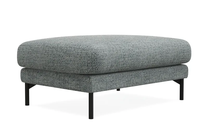 Menard Premium Fodskammel i Chenille - Grå/Blå - Møbler - Stoler & lenestoler - Krakk - Fotskammel