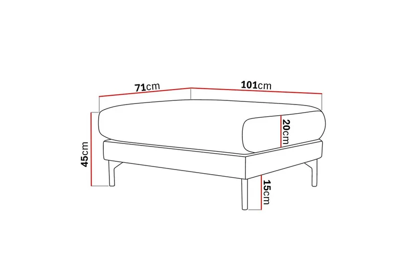 Menard Premium Fodskammel i Chenille - Lys Beige - Møbler - Stoler & lenestoler - Krakk - Fotskammel