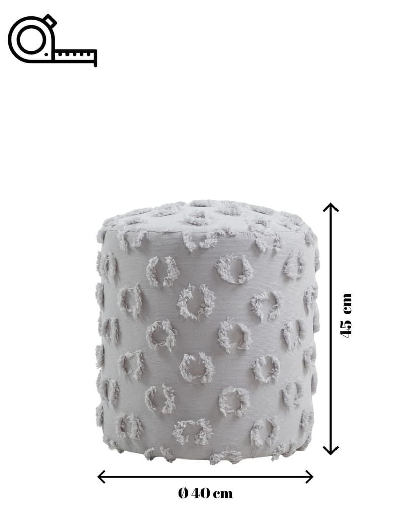 Meric sittepuff 40 cm rund - Grå - Møbler - Stoler & lenestoler - Krakk - Puff