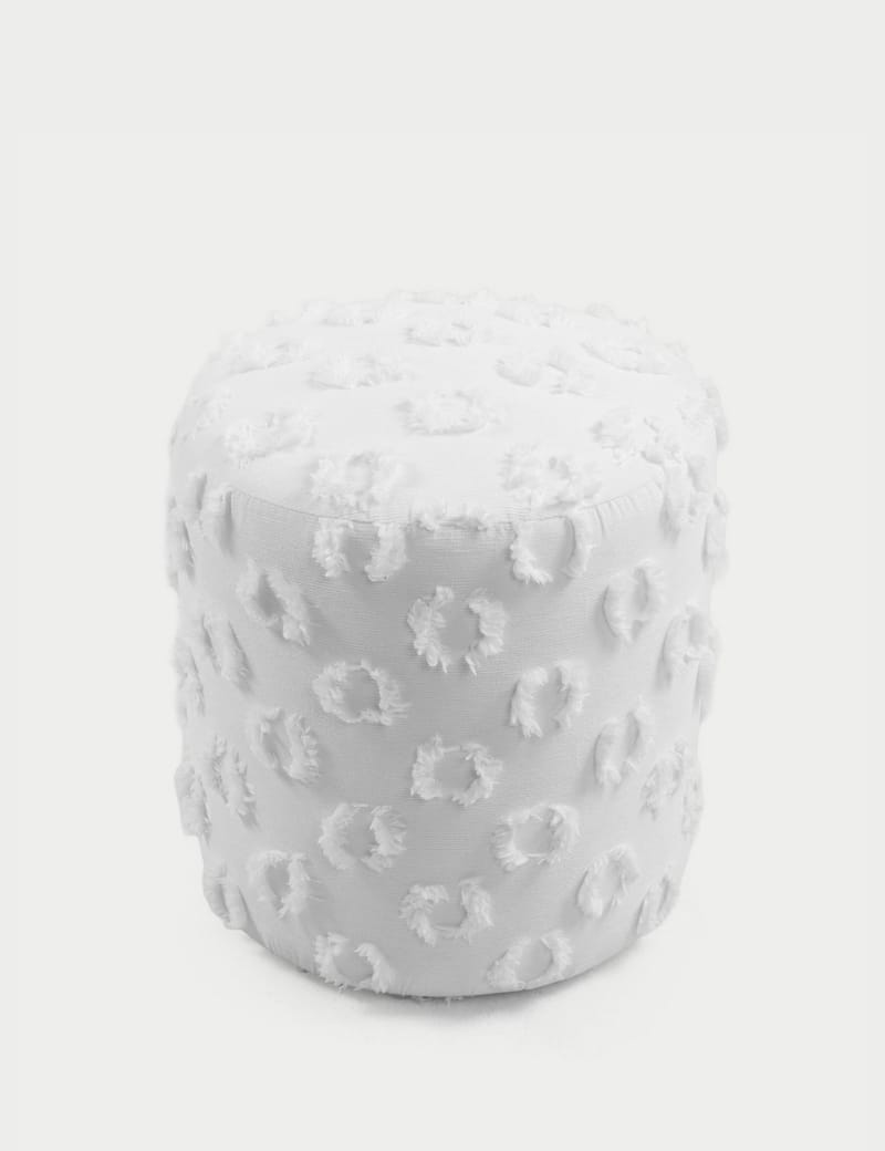 Meric sittepuff 40 cm rund - Hvit - Møbler - Stoler & lenestoler - Krakk - Puff