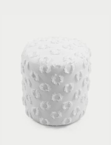Meric sittepuff 40 cm rund - Hvit - Møbler - Stoler & lenestoler - Krakk - Puff