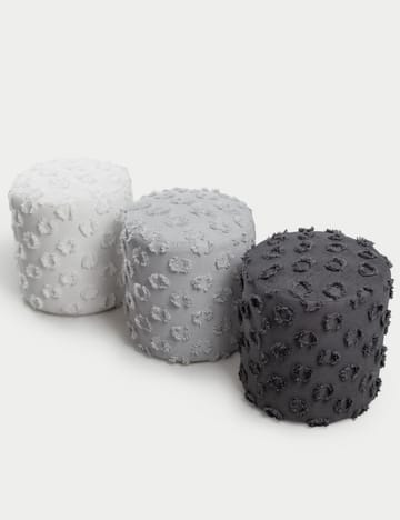 Meric sittepuff 40 cm rund - Hvit - Møbler - Stoler & lenestoler - Krakk - Puff