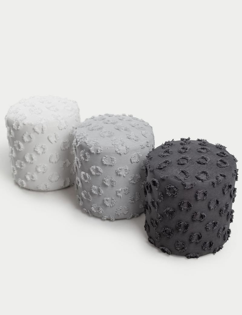 Meric sittepuff 40 cm rund - Hvit - Møbler - Stoler & lenestoler - Krakk - Puff