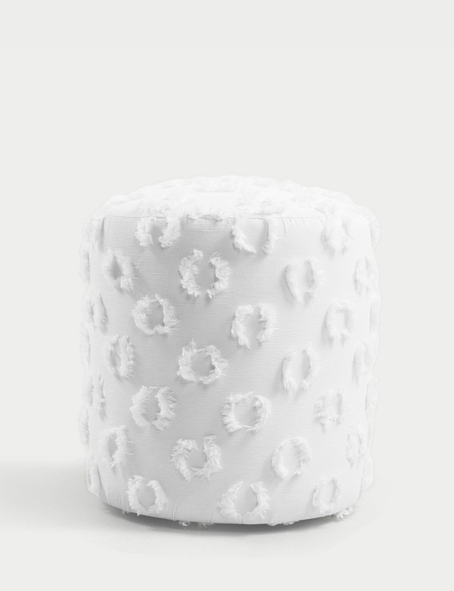 Meric sittepuff 40 cm rund - Hvit