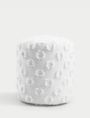 Meric sittepuff 40 cm rund - Hvit - Møbler - Stoler & lenestoler - Krakk - Puff