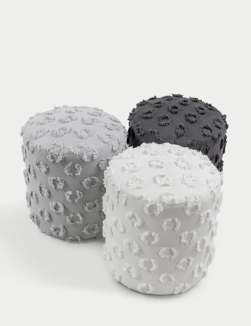 Meric sittepuff 40 cm rund - Hvit - Møbler - Stoler & lenestoler - Krakk - Puff