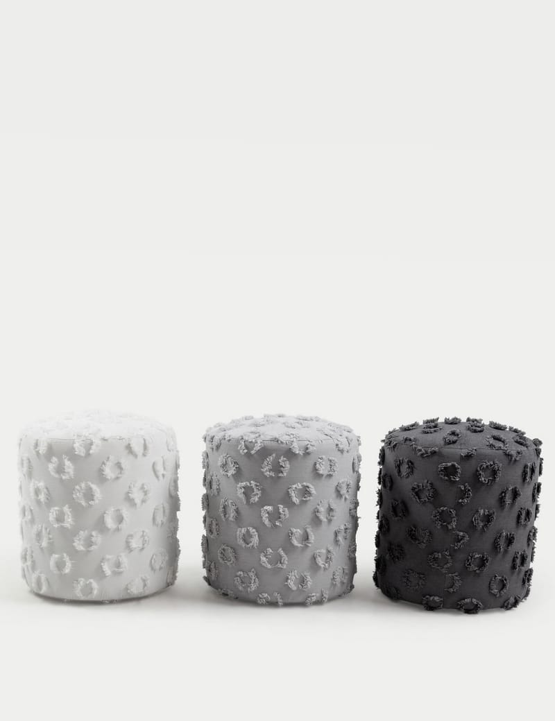 Meric sittepuff 40 cm rund - Hvit - Møbler - Stoler & lenestoler - Krakk - Puff