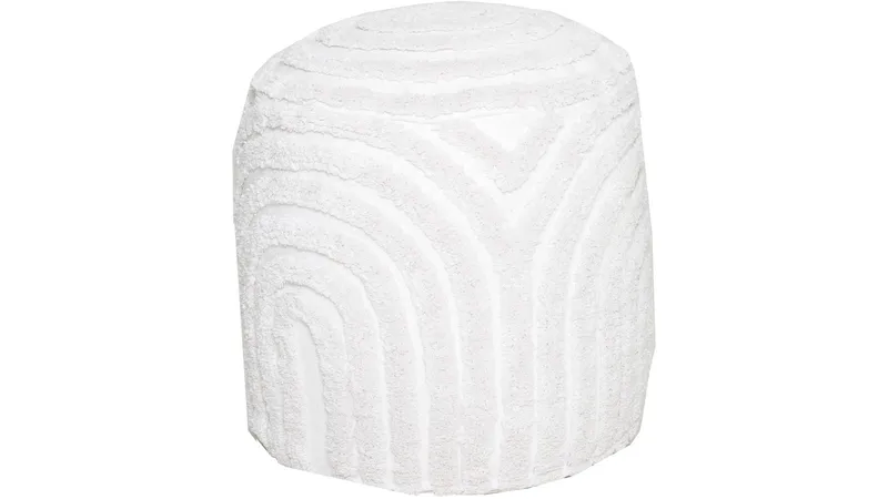 Mirello puff 45 cm rund, Hvit