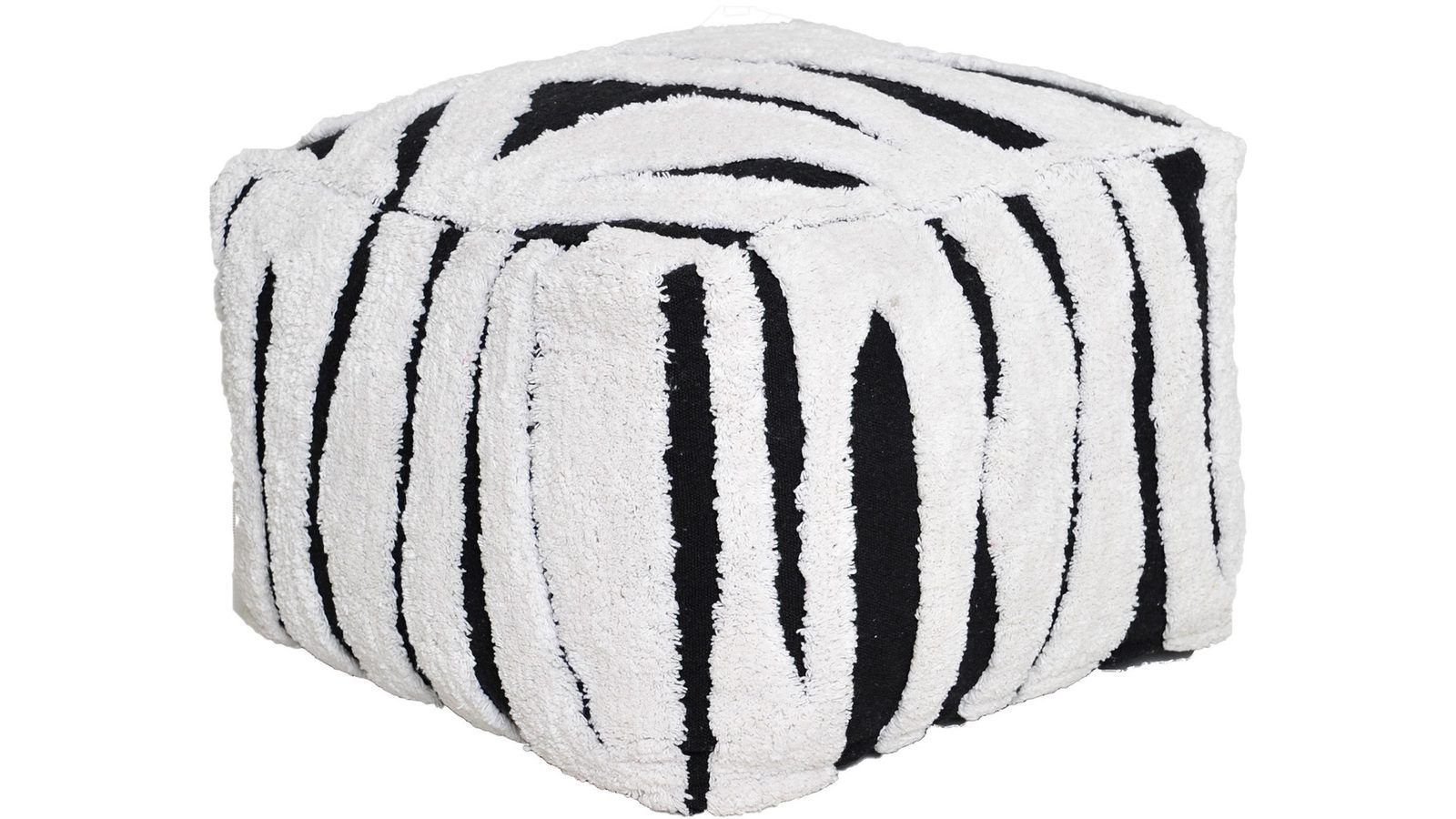 Mirello puff 50 cm - Hvit/svart