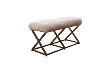 Murmu Sittekrakk 100 cm - Gull/Hvit - Møbler - Stoler & lenestoler - Krakk - Fotskammel - Sovbar fotskammel
