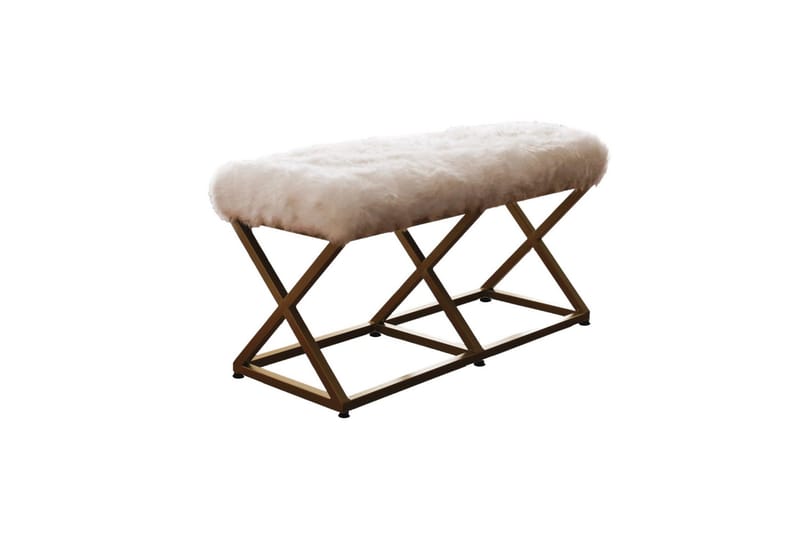 Murmu Sittekrakk 100 cm - Gull/Hvit - Møbler - Stoler & lenestoler - Krakk - Fotskammel - Sovbar fotskammel