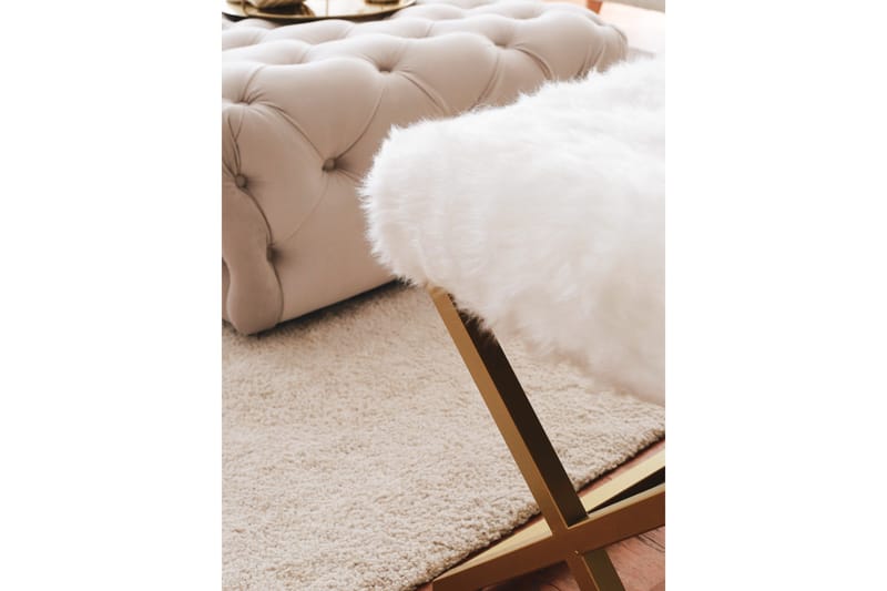 Murmu Sittekrakk 100 cm - Gull/Hvit - Møbler - Stoler & lenestoler - Krakk - Fotskammel - Sovbar fotskammel