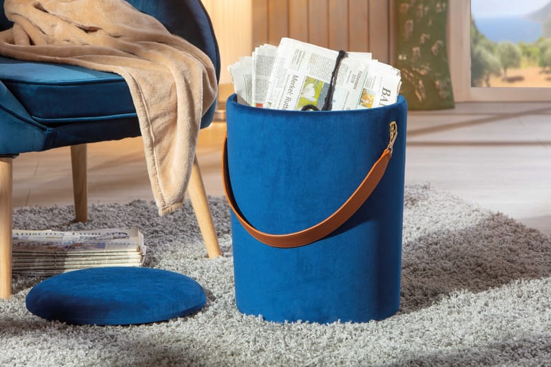 Nakisha Krakk - Blå - Møbler - Stoler & lenestoler - Krakk