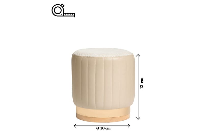Neylor Fotpall 40 cm - Beige - Møbler - Stoler & lenestoler - Krakk - Fotskammel