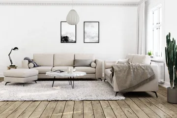 Ocean Lyx Fotskammel - Beige - Møbler - Stoler & lenestoler - Krakk - Fotskammel