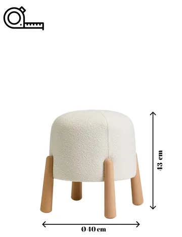 Orryn sittepuff 40 cm rund - Hvit - Møbler - Stoler & lenestoler - Krakk - Puff
