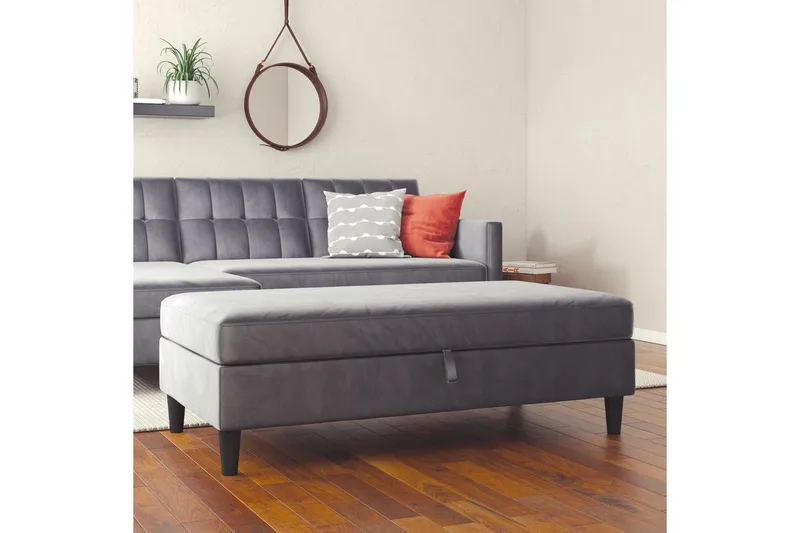 Osmaner/Krakk Hartford Antrasitt, Fløyel - Antrasitt, Fløyel - Møbler - Stoler & lenestoler - Krakk - Fotskammel