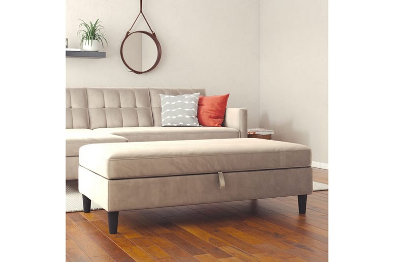 Osmaner/Krakk Hartford Taupe, Fløyel - Taupe, Fløyel - Møbler - Stoler & lenestoler - Krakk - Fotskammel