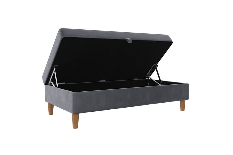 Osmaner/Krakk Lilly Antrasitt, Fløyel/Tre/Plast - Antrasitt, Fløyel/Tre/Plast - Møbler - Stoler & lenestoler - Krakk - Fotskammel