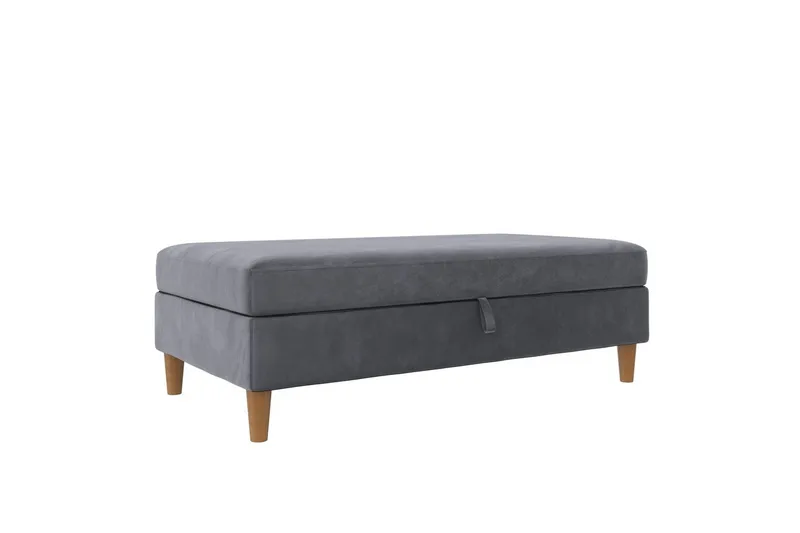 Osmaner/Krakk Lilly Antrasitt, Fløyel/Tre/Plast - Antrasitt, Fløyel/Tre/Plast - Møbler - Stoler & lenestoler - Krakk - Fotskammel