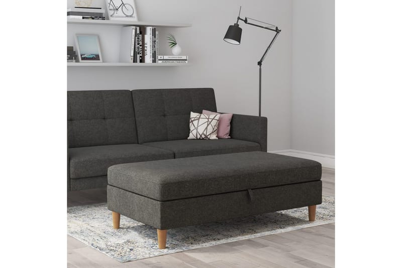 Osmaner/Krakk Lilly Antrasitt, Lin - Antrasitt, Lin - Møbler - Stoler & lenestoler - Krakk - Fotskammel