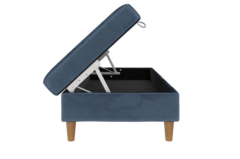 Osmaner/Krakk Lilly Blå, Fløyel/Tre/Plast - Blå, Fløyel/Tre/Plast - Møbler - Stoler & lenestoler - Krakk - Fotskammel