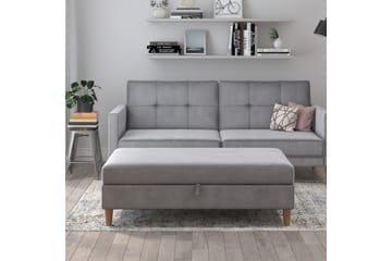 Osmaner/Krakk Lilly Lys grå, Fløyel/Tre/Plast - Lys grå, Fløyel/Tre/Plast - Møbler - Stoler & lenestoler - Krakk - Fotskammel